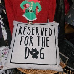 CUTE DOG PILLOW. 16IN SQUARE