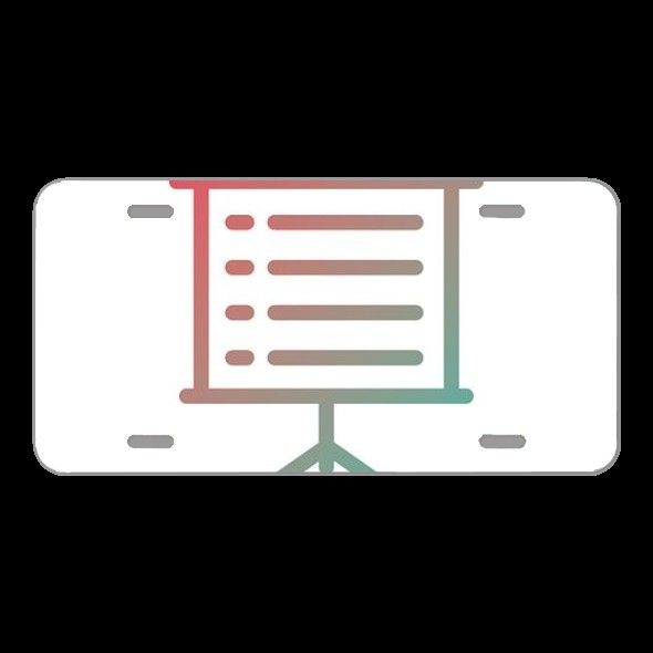 License Plate Novelty Car Front Presentation Icon Business Design
