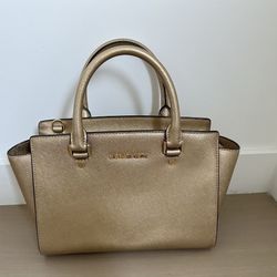 Michael Kors Handbag, Medium Size, Gold Color
