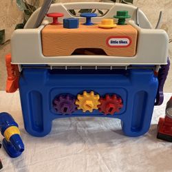 Vintage Little Tykes Handyman Workbench, Tools And Accessories