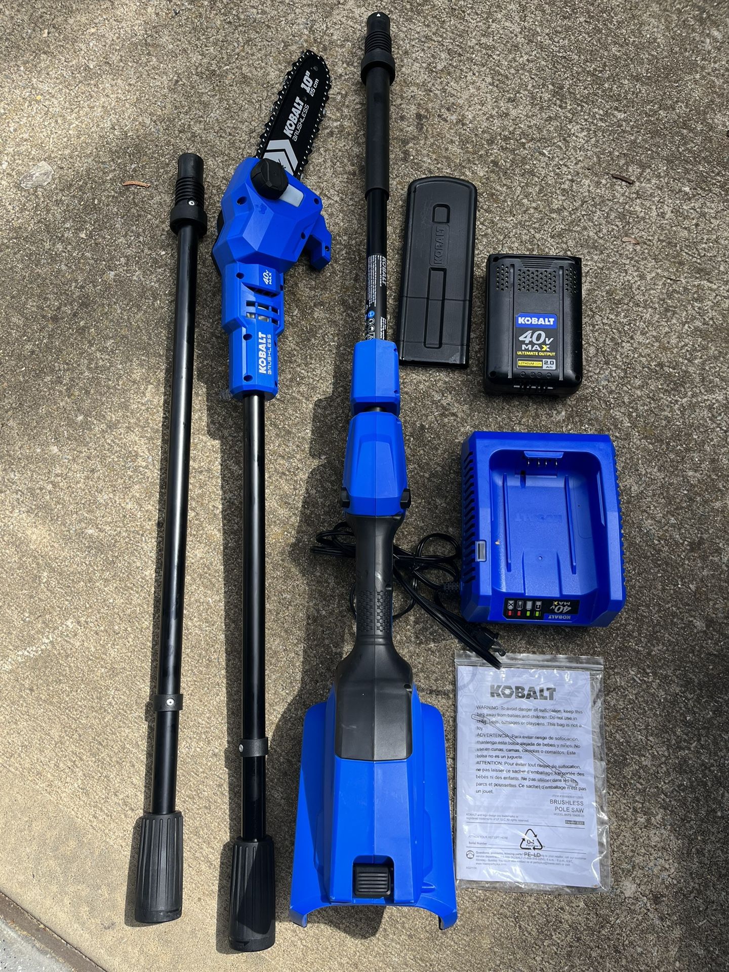 Kobalt 40V Max Cordless Pole Saw with Battery and Charger