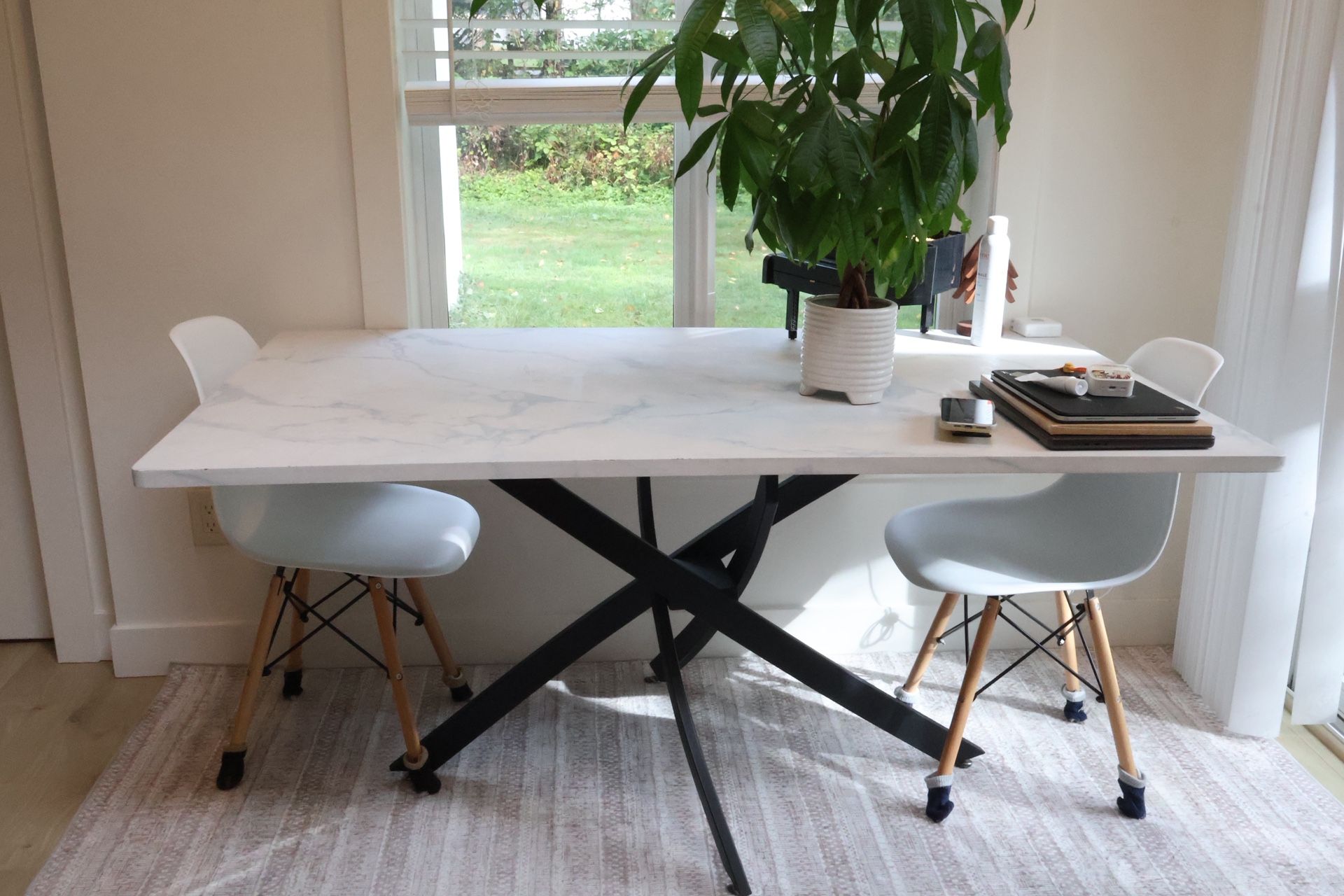 Modern Marble-Look Dining/Office Table