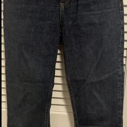AGOLDE Riley Straight Crop Jeans Womens Size 25 Blue High Rise Button Fly