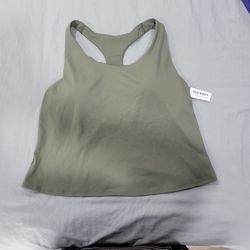 Mossy Green Crop Top Sports Bra