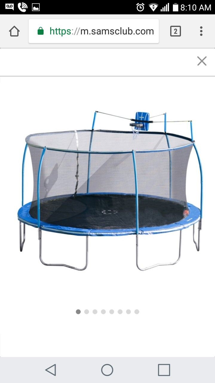 15' SteelFlex Trampoline with Slama Jama Basketball System