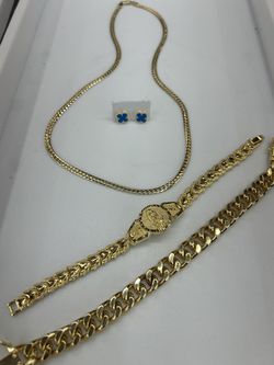 14k Gold over Staineless Set