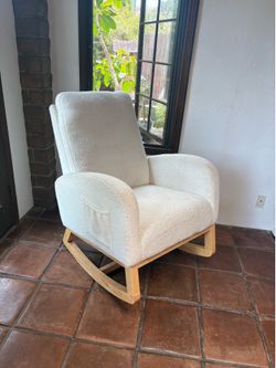 Bouclé Nursery Glider Rocking Chair