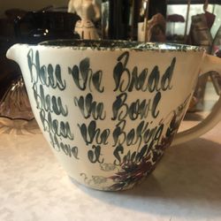 Vintage Pottery Sponge ware Batter Bowl 