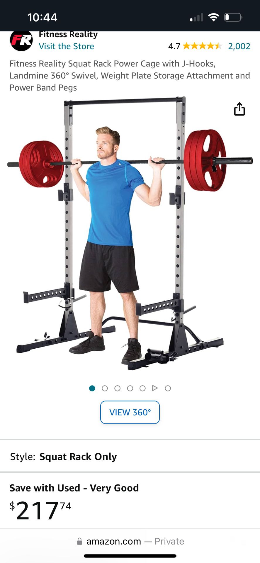 Squat Rack, Weight Bar, And Plates 