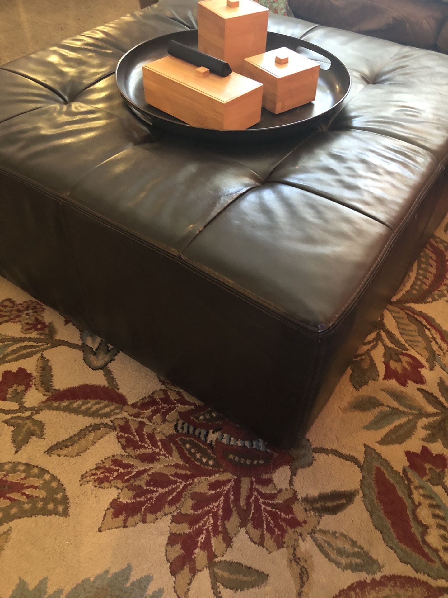 Leather Ottoman