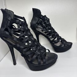 Black Platform  Strappy Heels 