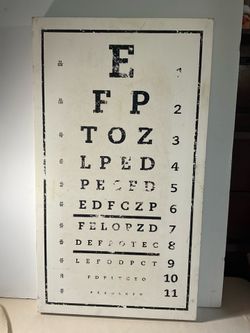 Vintage distressed style Wall Decor of a Snellen Eye Chart