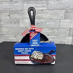 Cast Iron 5" Skillet & Brownie Mix with Oreo Cookie Pieces  NEW 