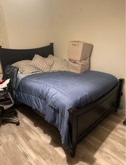 Dark Wood Full/Queen Bed Frame