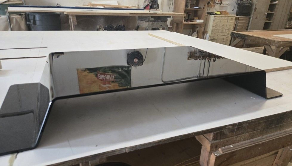 Smoked Glass Shelf Freeform, 42"x18"x5 1/2"