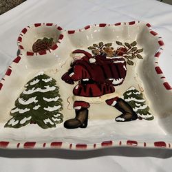 Christmas Santa Claus Porcelain Platter
