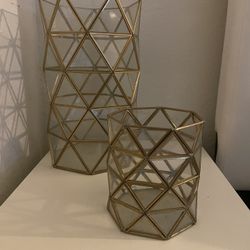 Brass And Glass Geometric Decor