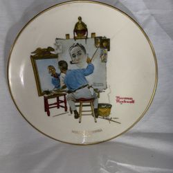 Norman Rockwell Triple Self Portrait Plate