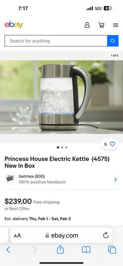 Princess House eletric kettle