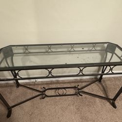 Wrought Iron Glass Console Table - Entryway/Sofa - Quick Sale