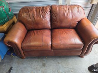 Leather love seat