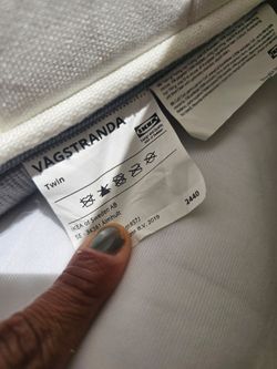 Ikea twin mattress one year old but necer used.