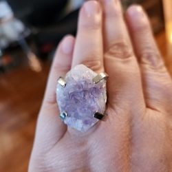 Beautiful Adjustable Amethyst Ring. 