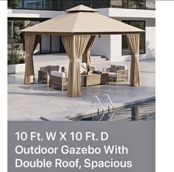 10x10 gazebo dark brown