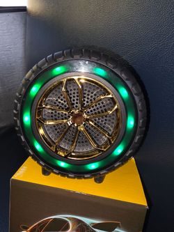 Tire-Shaped Bluetooth Speaker with LED Lights