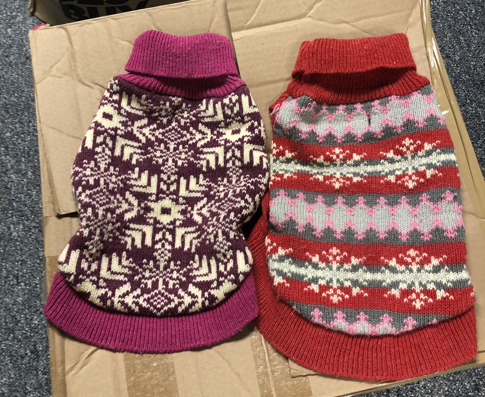 Two Small Pet Sweaters 