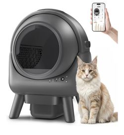 Automatic Litter Box, Self Cleaning Litter Box with APP Control, Advanced Safety Sensors & Odor Control, 15-Day Extra Large Waste Bin, Quiet Operation