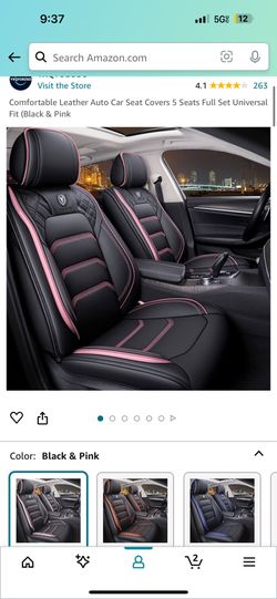 Black And Pink Seat Covers