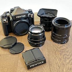 Pentax 67ii 6x7 Film Camera + Waist Level Finder + Two Lenses + Extension Tubes