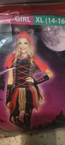 red ridding  hood  costume 