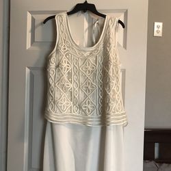 Taupe And Off-white /tan Pants Suite And Dress