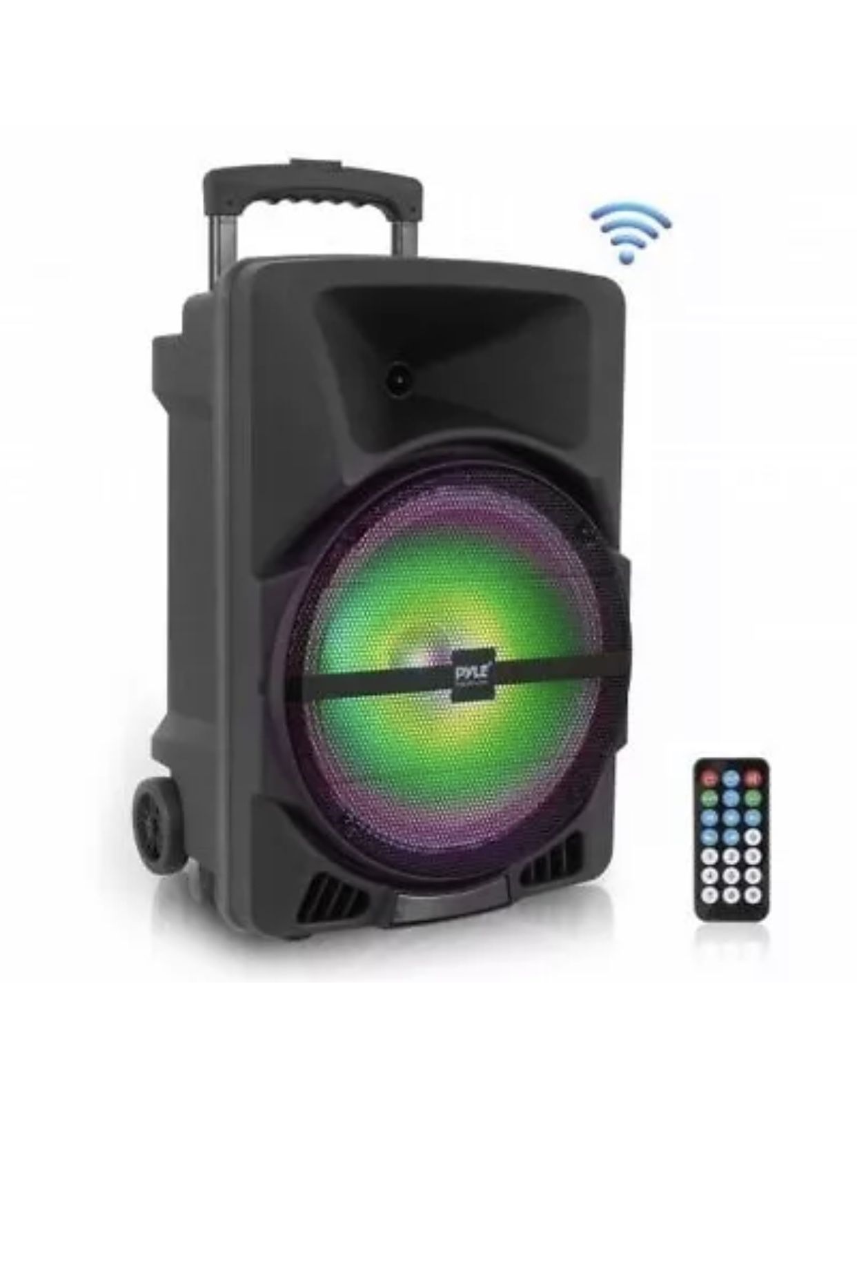 Pyle PPHP1544B Bluetooth Loudspeaker w/ Rechargeable Battery, Party Lights 1200w