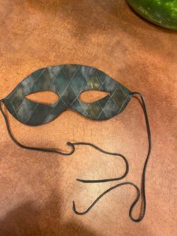 Leather Masquerade Eye Mask with Tie Strings