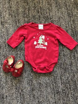 Baby girl onesie first Christmas