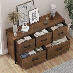 Wooden Dresser w/5 Drawer TV Stand Bedroom Furniture Storage Clothes Organizer 
