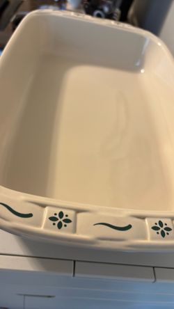 Longaberger pottery woven traditions pan 15” x 9” x 2”