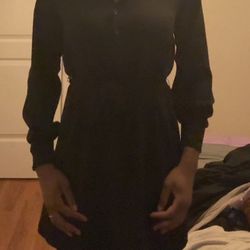 Cato Black Button-Up Shirt Dress