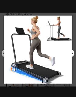 Walking Pad Treadmill with Incline and Safety Handlebar