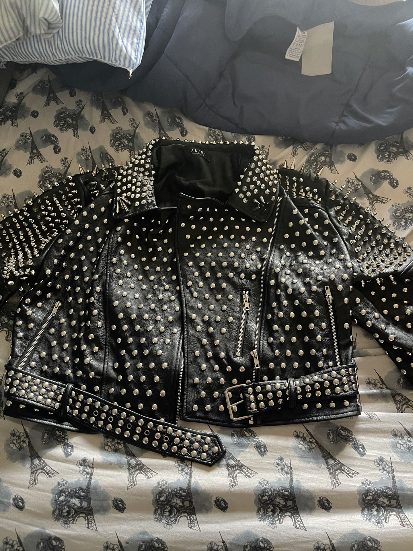 AZALEA WANG ALL OUT LUCIFER STUD MOTO JACKET