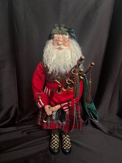 MacKenzie-Childs Highland Scottish Santa with Bagpipes 🎄