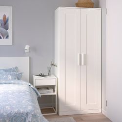 White Ikea Brimnes Wardrobe (Set of 2)