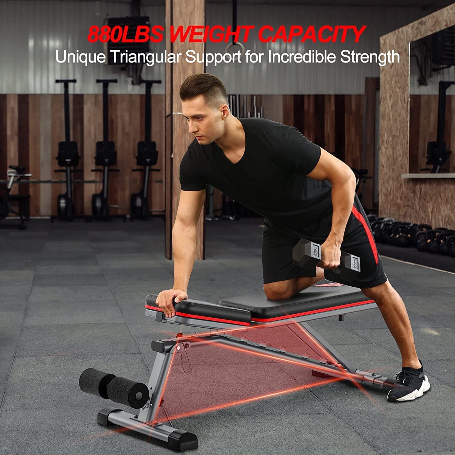 Adjustable Weight Bench, Workout Benches for Home Gym, 880LBS