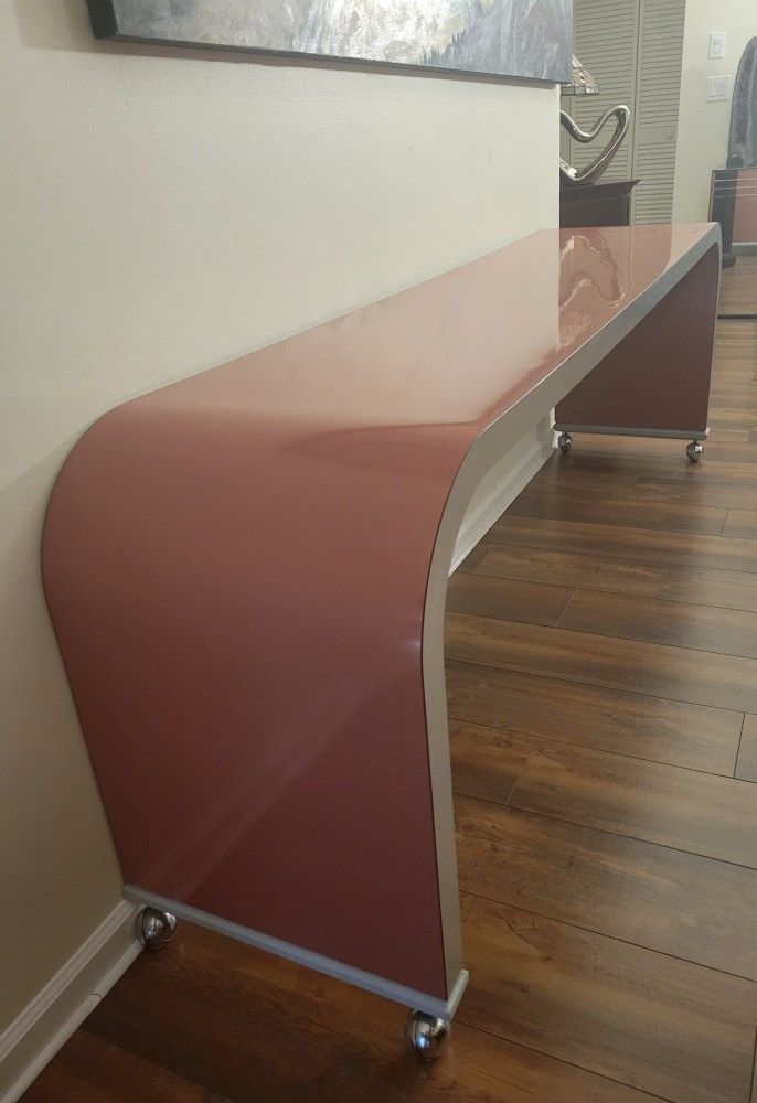 Vintage 1980's Waterfall Shape Console Table