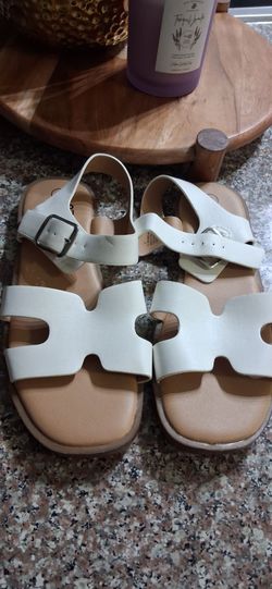 White sandals