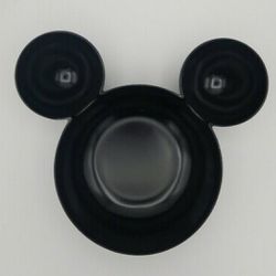 Zak! Designs Black Disney Mickey Mouse Ears Melamine Chip And Dip Bowl Large