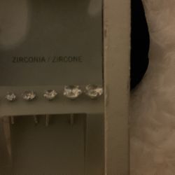 Sterling Silver Studs With/ Cubic Zirconia (3 Pairs )